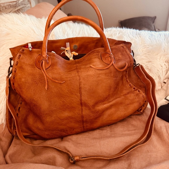 BED|STU Handbags - BED|STU Rustic Pecan Rockaway Brown Leather Shoulder Bag